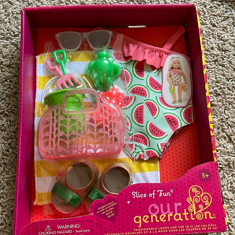 Our Generation slice of fun beach outfit